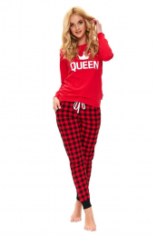 Dámské pyžamo Queen červené dlouhé