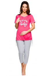Těhotenské pyžamo Tina růžové