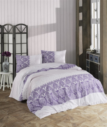 Prodloužené povlečení bavlna 140x220, 70x90cm Madelaine purple, Výběr zapínání: zipový uzávěr