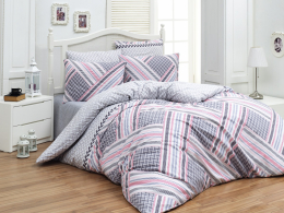Prodloužené povlečení krep 140x220, 70x90cm Cora pink, Výběr zapínání: zipový uzávěr