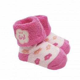 Novorozenecké kojenecké froté bavlněné ponožky v krabičce Mimi - růžové