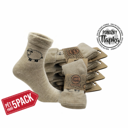 Hřejivé ponožky s ovčí vlnou a s česáním Bevce - 5 pack