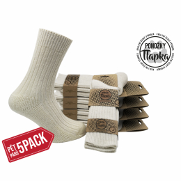Ponožky z ovčí vlny Sibiřky bílé - 5pack