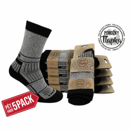 Pánské bavlněné froté termo ponožky Termo Trek - 5pack