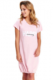Mateřská noční košile Happy Mommy růžová zip