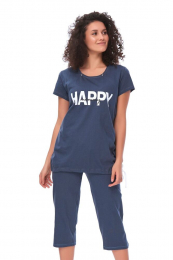 Mateřské pyžamo Happy mommy tmavě modré