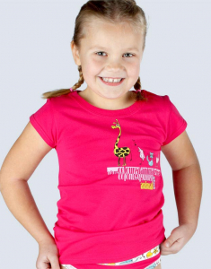 Dětské tričko s krátkým rukávem dívčí, krátký rukáv, šité, s potiskem Disco VI 28003P 