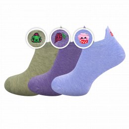 Dámské bavlněné extra nízké ponožky Badge - mix 4