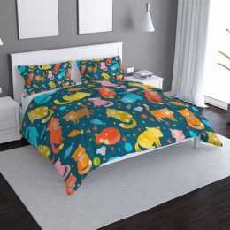 Povlečení Kočky s rybkami - 140x200 / 90x70