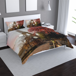 Povlečení Eiffelova věž a červený strom - 140x200 / 90x70