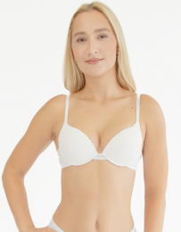 Dámské podprsenka push-up, šité, s krajkou, jednobarevné Delicate 17001P 