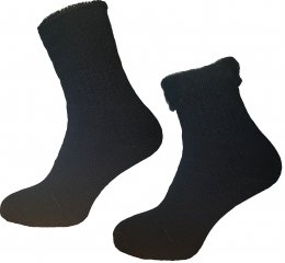 Vlněné ponožky s česáním Černý beran