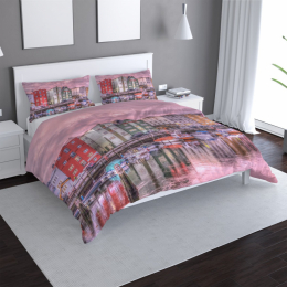 Povlečení Barevné domky na pobřeží - 140x200 / 90x70