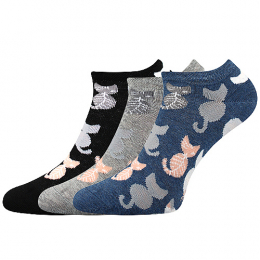 Dámské slabé nízké vzorované ponožky s elastanem Piki 54