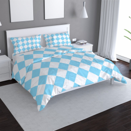 Povlečení Bílomodré kosočtverce - 140x200 / 90x70