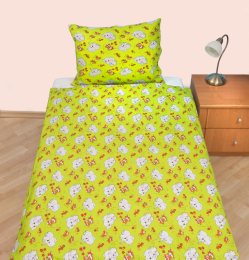 Povlečení dětské bavlna velká postel Slůně zelené, Výběr zapínání: zipový uzávěr
