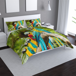 Povlečení Papoušci na větvi - 140x200 / 90x70